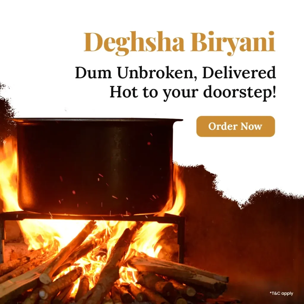 Deghsha Biryani: dum unbroken, delivered hot to your doorstep. Order now.
